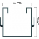 PALO A C DI TESTATA  ZINCATO 60X60 SPESSSORE 1,8 H 2,6 MT